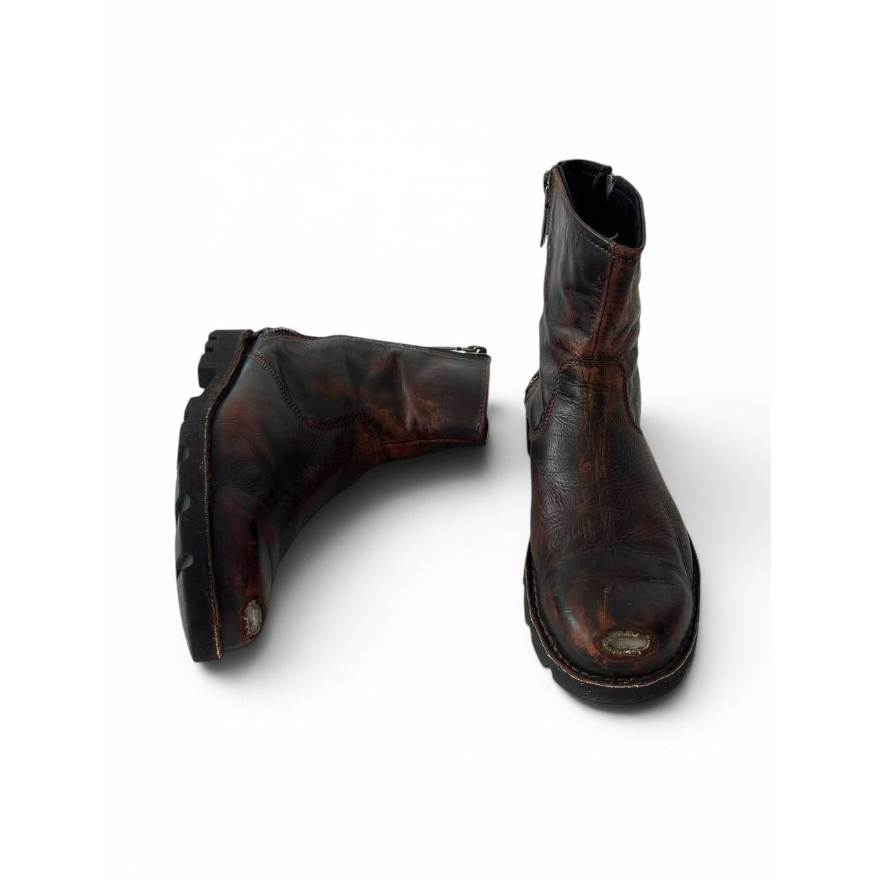 Diesel Leather Zip Boots