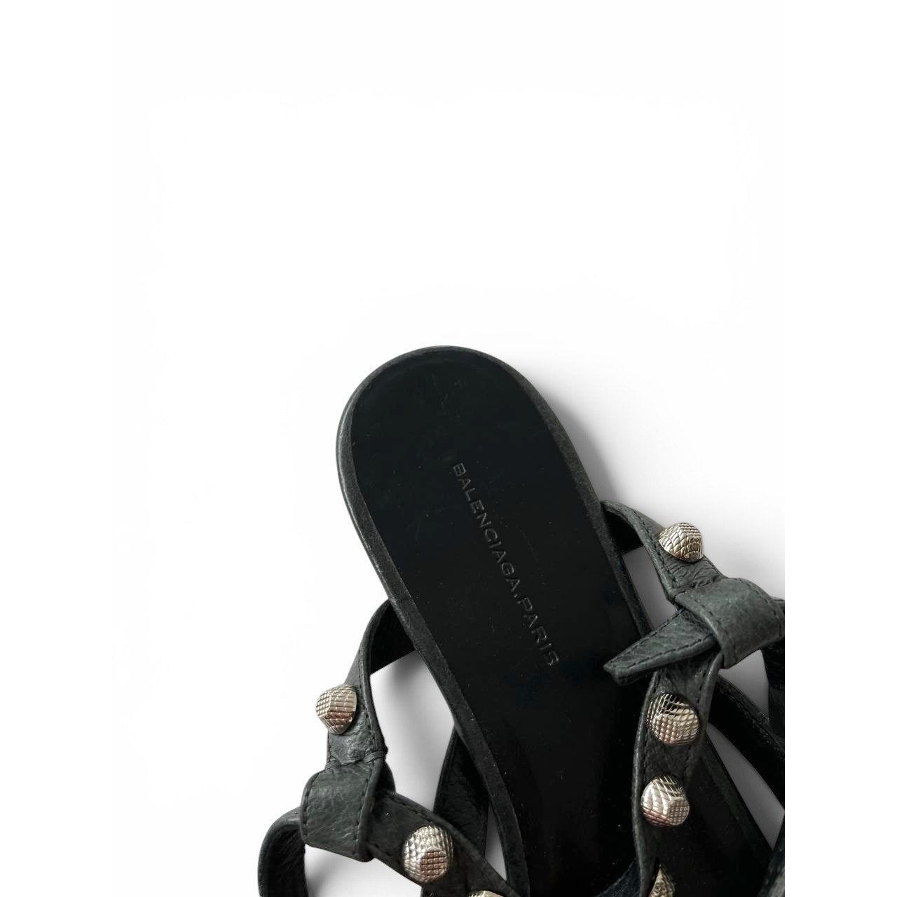 Balenciaga Studded Gladiator Leather Black Sandals