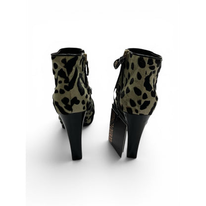 Roberto Cavalli Leopard Pony Hair Platform Ankle Boots