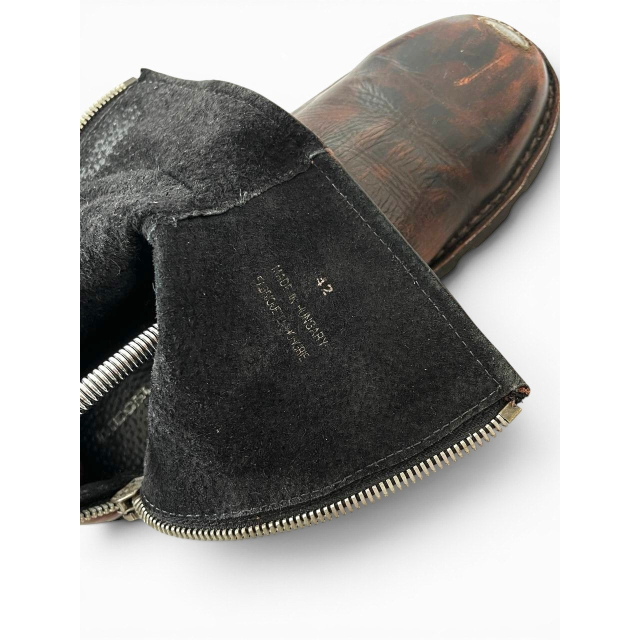 Diesel Leather Zip Boots