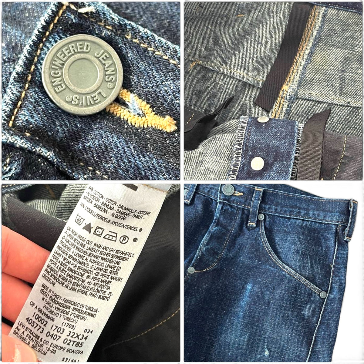 Levi’s Engineered Jeans Wide Leg Dark Wash Denim