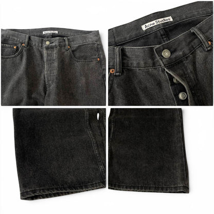 Acne Studios Wide Leg Jeans Washed Black