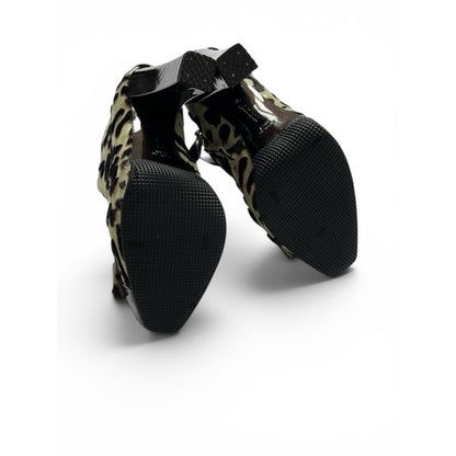 Roberto Cavalli Leopard Pony Hair Platform Ankle Boots