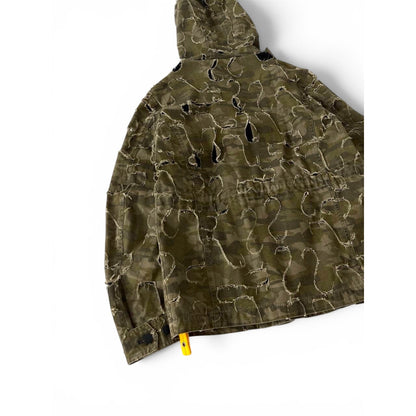 2010 Diesel Khaki Jacket Nylon J-Laser Cut Distressed
