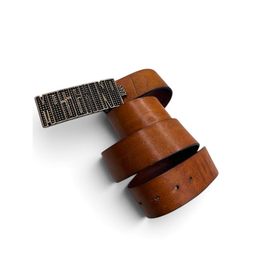 Moschino Jeans Leather Logo Buckle Belt – Made in Italy