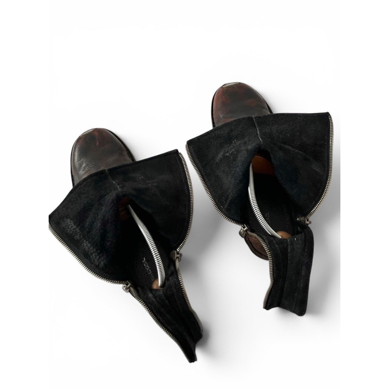 Diesel Leather Zip Boots