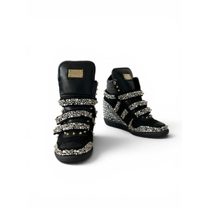 Philipp Plein Crystal Wedge Sneakers