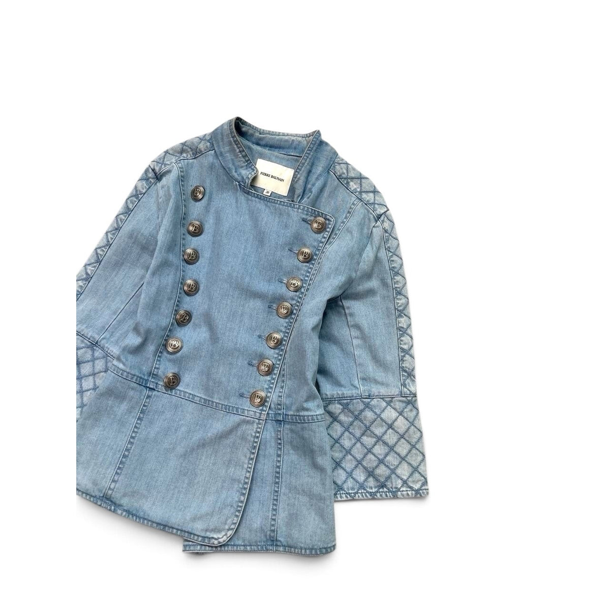 Pierre Balmain Denim Military Jacket Made in Italy