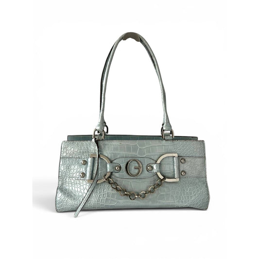 Guess Croc Embossed Satchel Bag