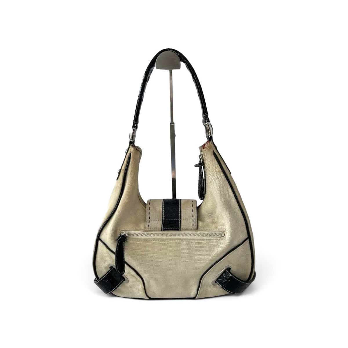 Guess Vintage Canvas & Patent Shoulder Bag