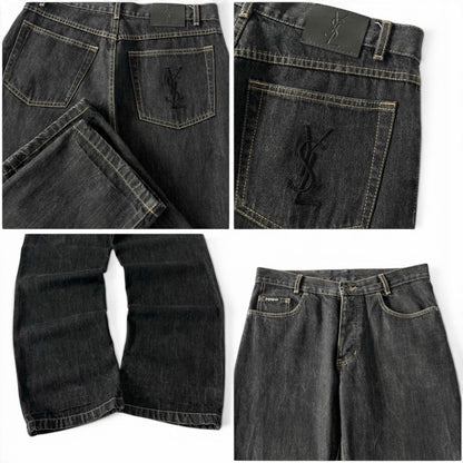Yves Saint Laurent Wide Leg Denim Jeans