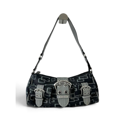Guess Vintage Monogram Buckle Shoulder Bag