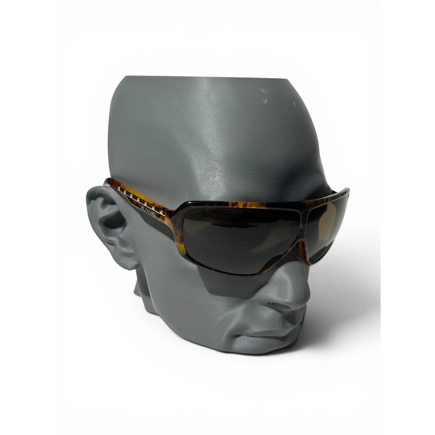 Valentino Crystal Temple Shield Sunglasses