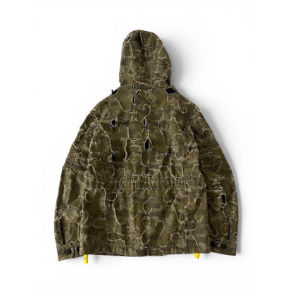 2010 Diesel Khaki Jacket Nylon J-Laser Cut Distressed