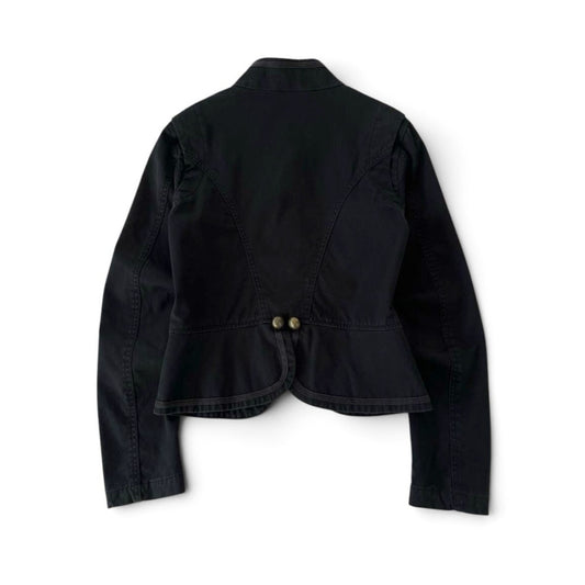 Diesel Black Military Style Cropped Jacket