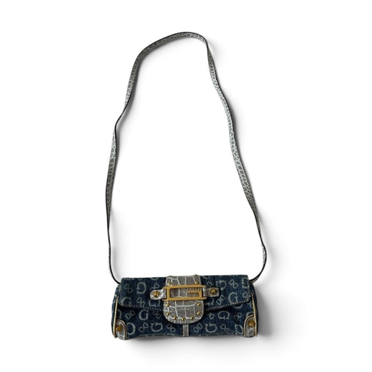 Guess Vintage Mini Denim Monogram Shoulder Bag