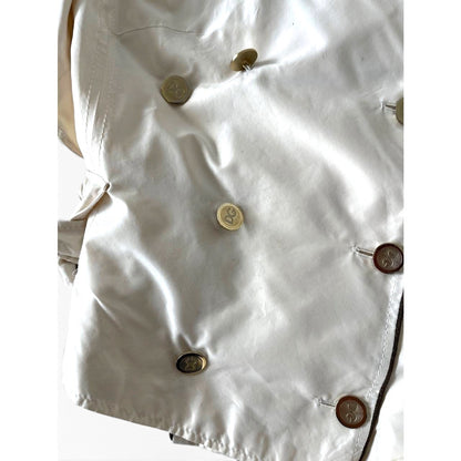 Dolce & Gabbana Cropped Silk Blend Trench Jacket Ivory