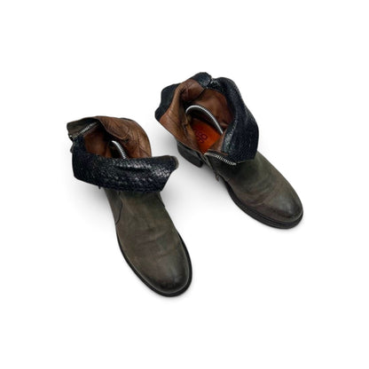 A.S.98 Vintage Distressed Leather Ankle Boots