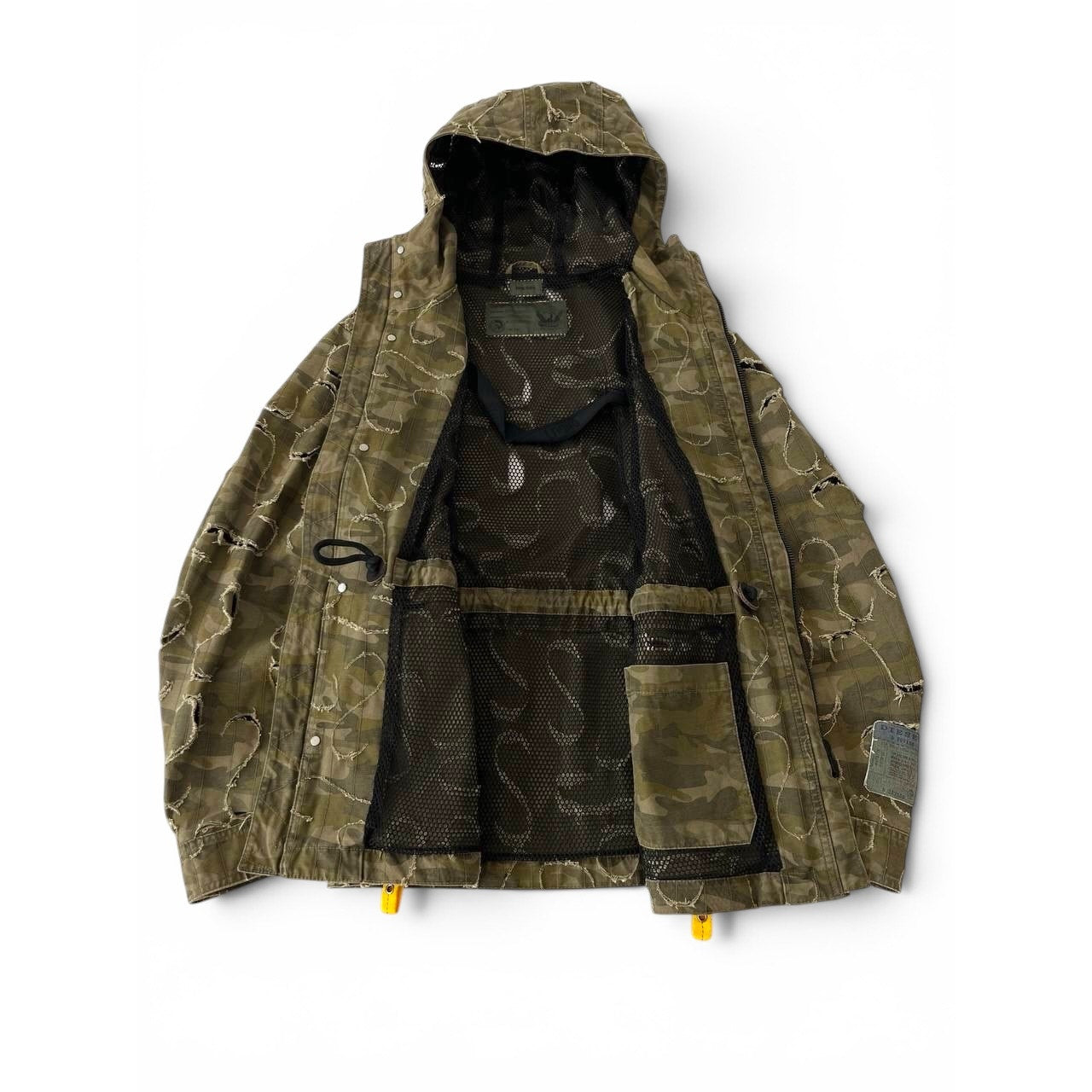 2010 Diesel Khaki Jacket Nylon J-Laser Cut Distressed