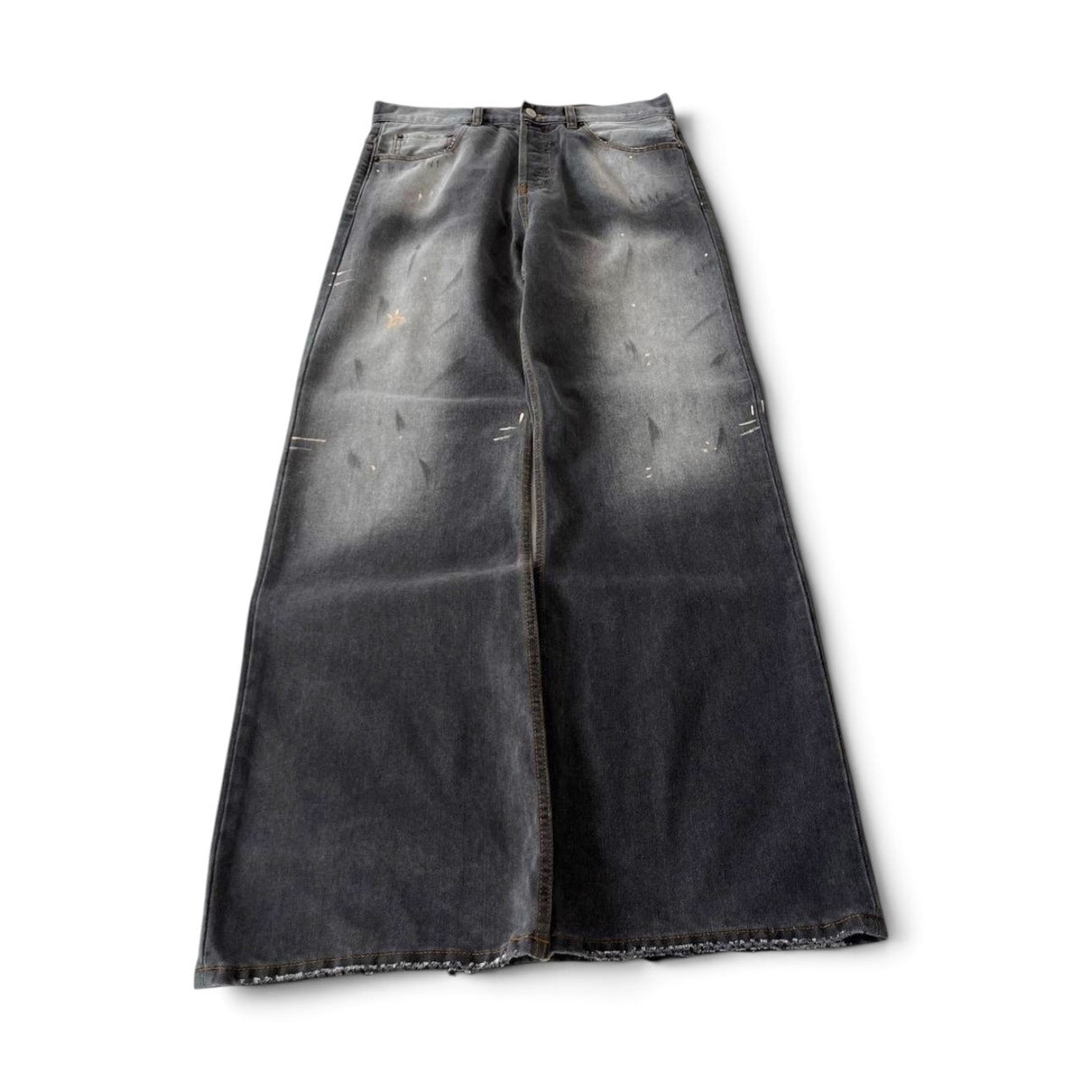 Acne Studios Wide Leg Grey Black Washed Denim Jeans