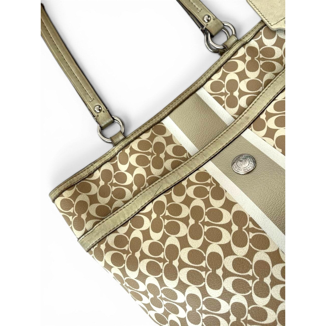 Coach Signature Stripe Tote Bag