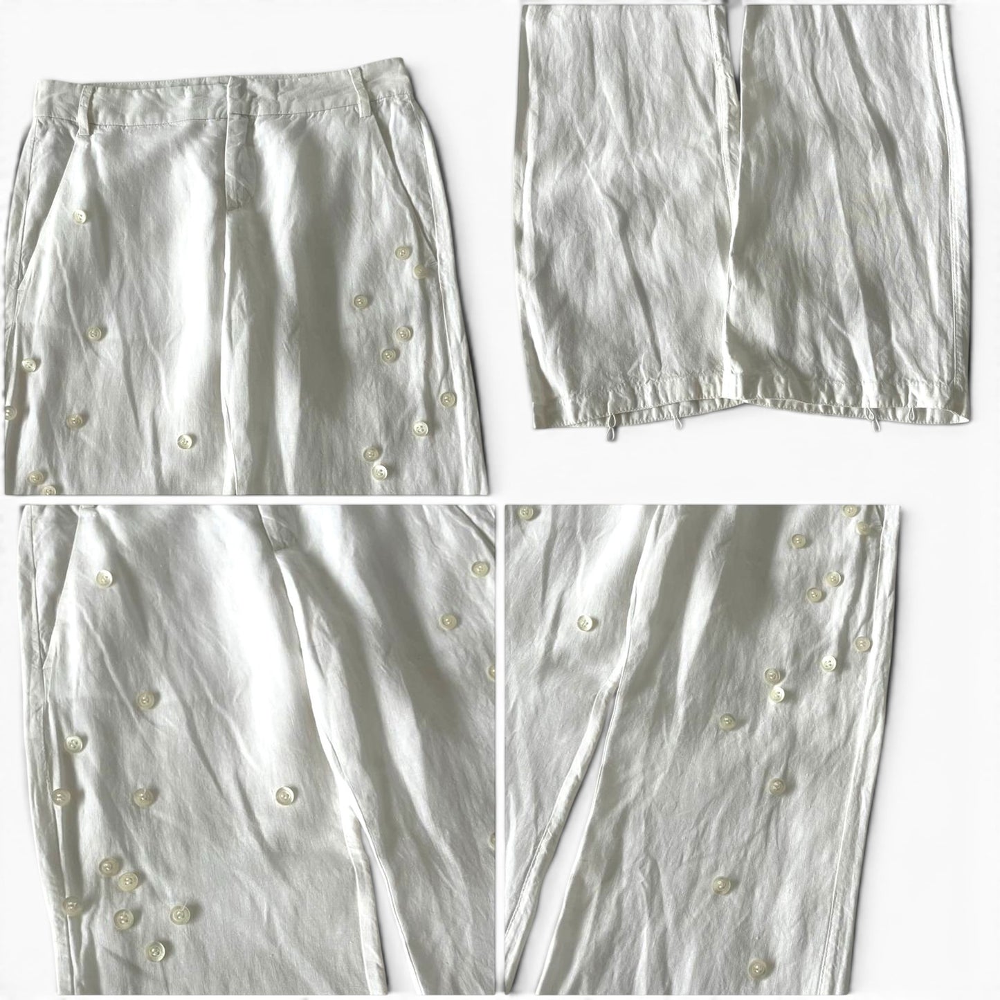 Dirk Bikkembergs Linen Button Detail Pants