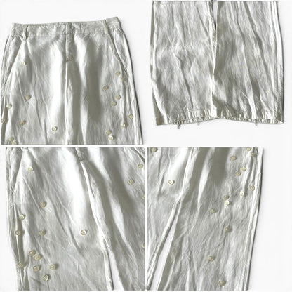 Dirk Bikkembergs Linen Button Detail Pants
