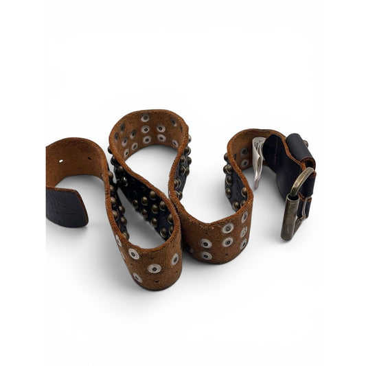 Diesel Superstud Leather Studded Belt Black