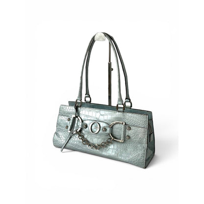 Guess Croc Embossed Satchel Bag