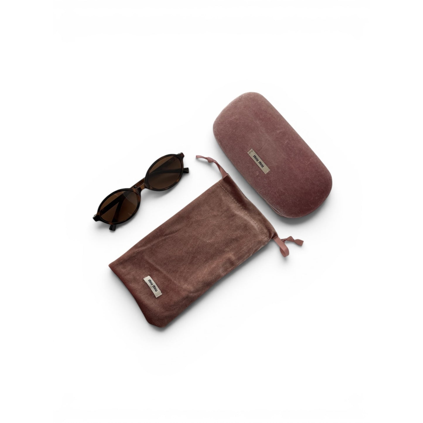 Miu Miu Oval Tortoiseshell Sunglasses