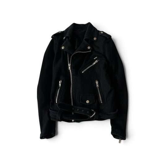 Diesel Denim + Sweat Biker Jacket Black