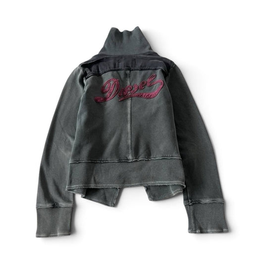 Diesel Grey Asymmetric Cotton Jacket