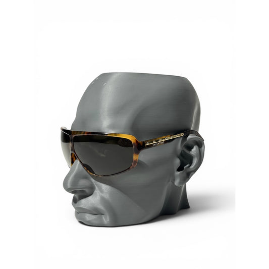 Valentino Crystal Temple Shield Sunglasses