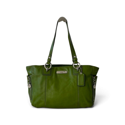 Coach Green Leather Tote Shoulder Bag