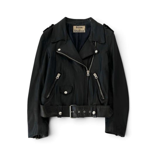 Acne Studios Black Leather Biker Jacket