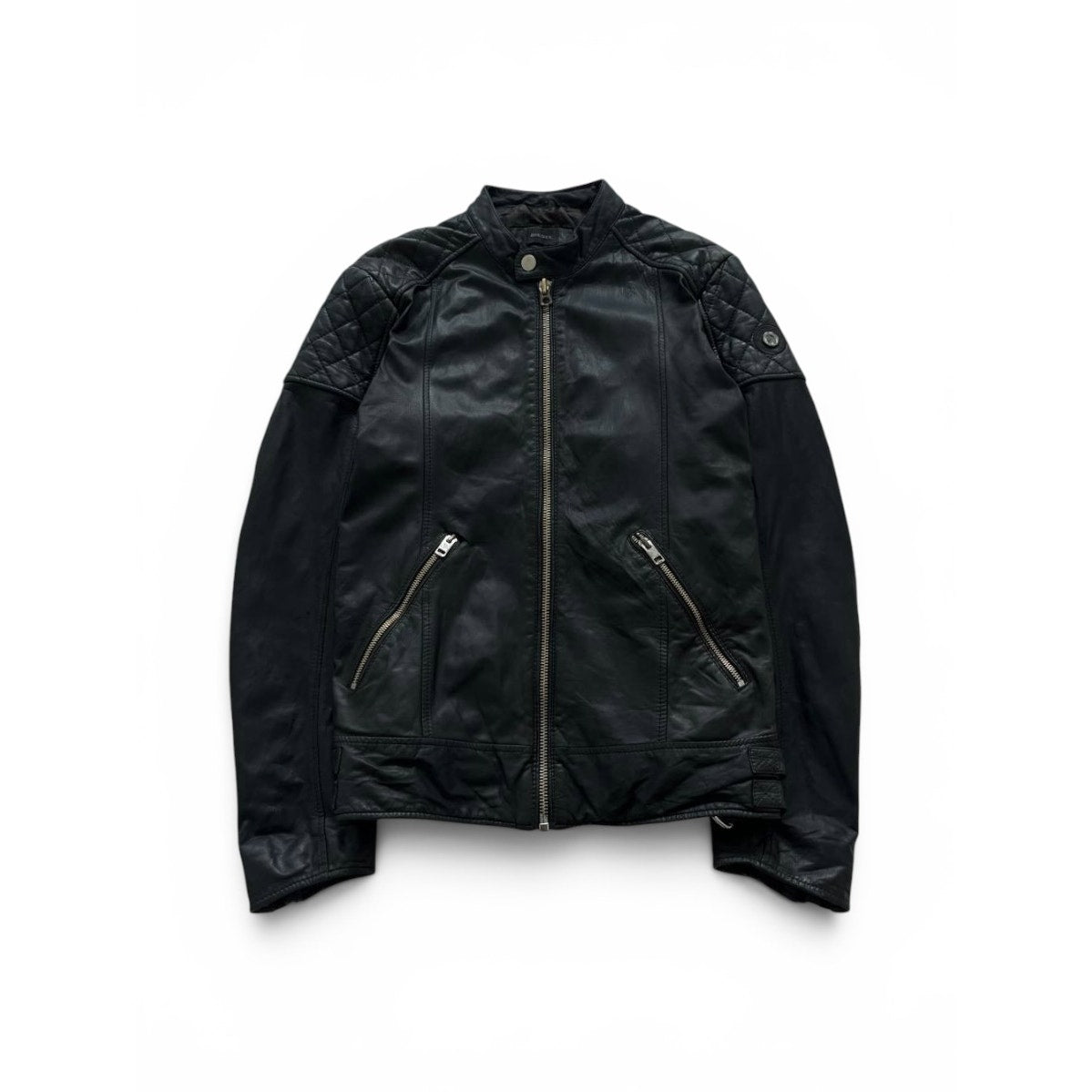Diesel Leather Biker Jacket Black