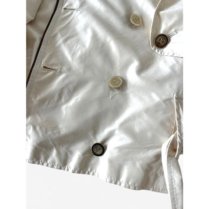 Dolce & Gabbana Cropped Silk Blend Trench Jacket Ivory