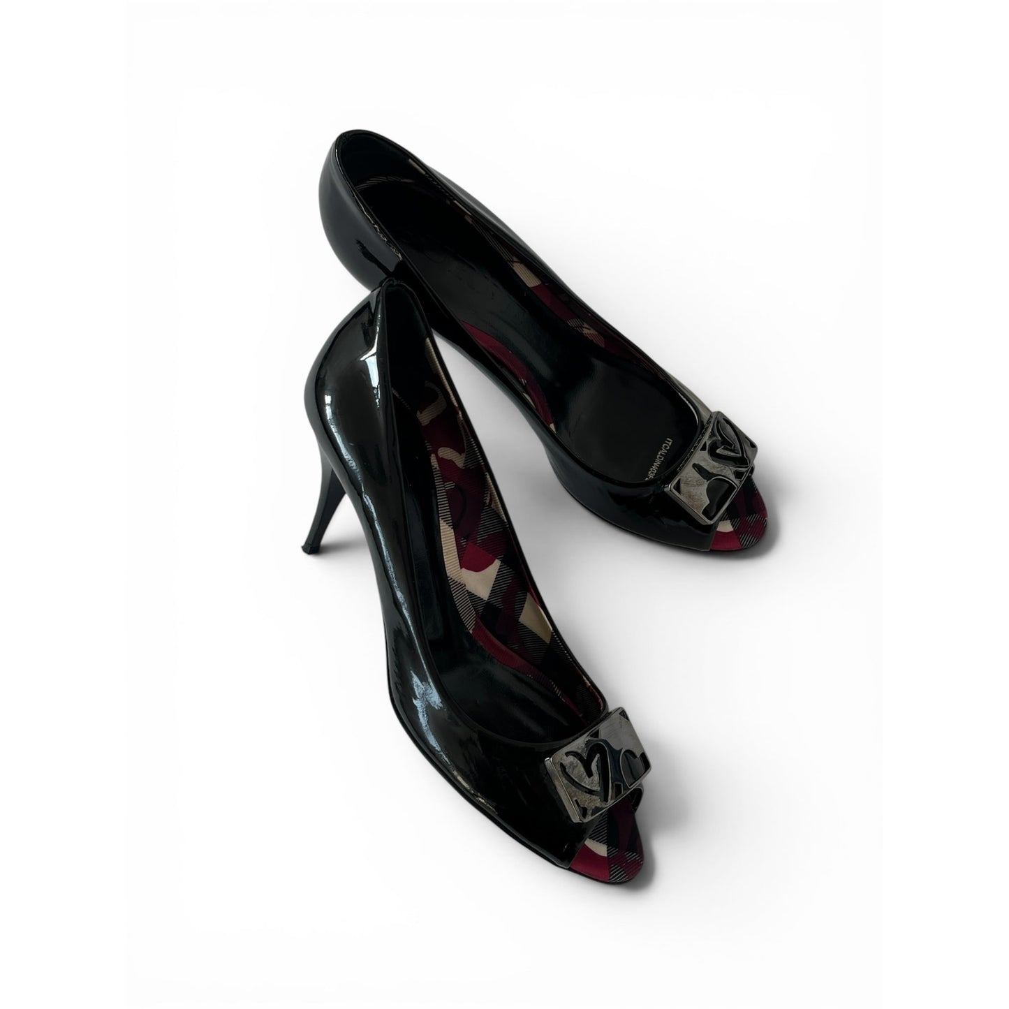 Burberry Leather Peep Toe Heels