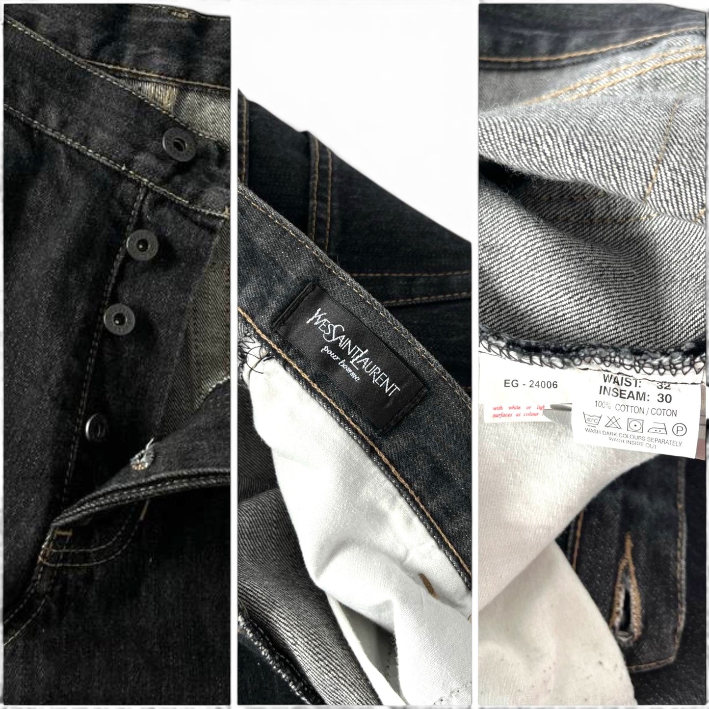 Yves Saint Laurent Wide Leg Denim Jeans