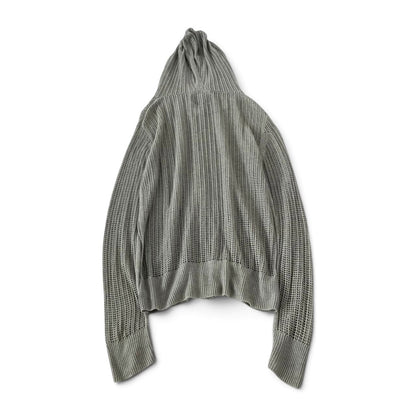 AllSaints Grid Viscose Zip Hoody Open Knit Cardigan