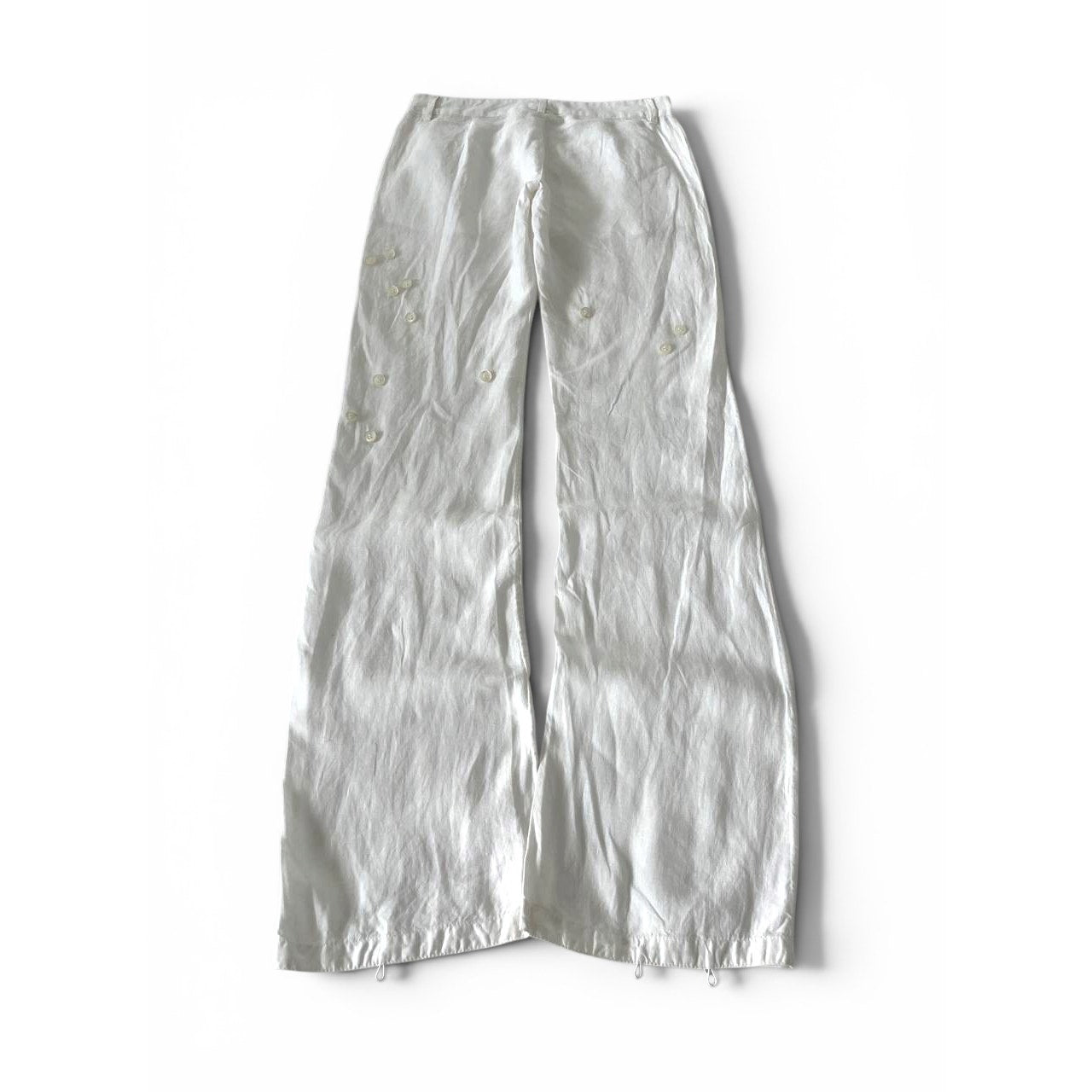 Dirk Bikkembergs Linen Button Detail Pants