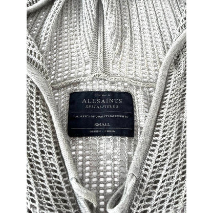 AllSaints Grid Viscose Zip Hoody Open Knit Cardigan