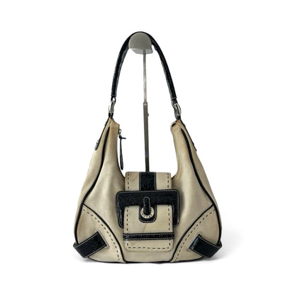 Guess Vintage Canvas & Patent Shoulder Bag