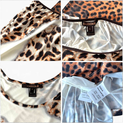 Roberto Cavalli Leopard Print Top & Skirt Set