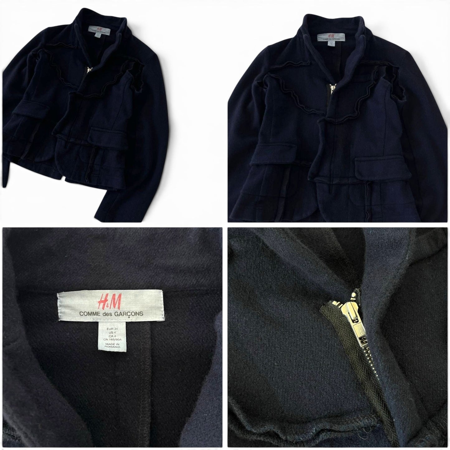 H&M x Comme des Garçons Ruffle Cropped Jacket