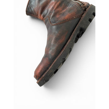 Diesel Leather Zip Boots
