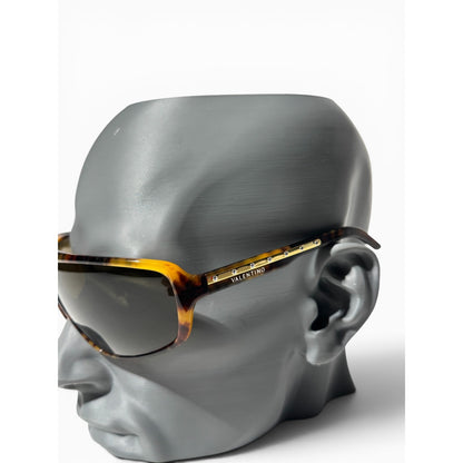 Valentino Crystal Temple Shield Sunglasses