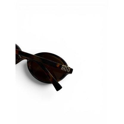 Miu Miu Oval Tortoiseshell Sunglasses