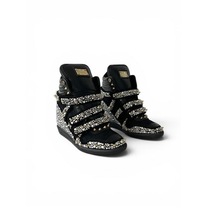 Philipp Plein Crystal Wedge Sneakers