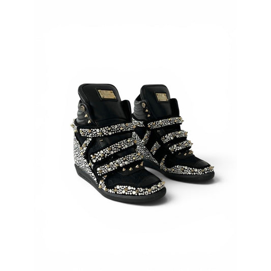 Philipp Plein Crystal Wedge Sneakers
